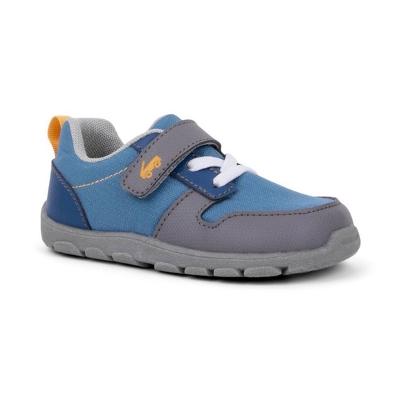 See Kai Run PU Mesh Blue and Gray Sneakers with Velcro Strap - Picture 1 of 10